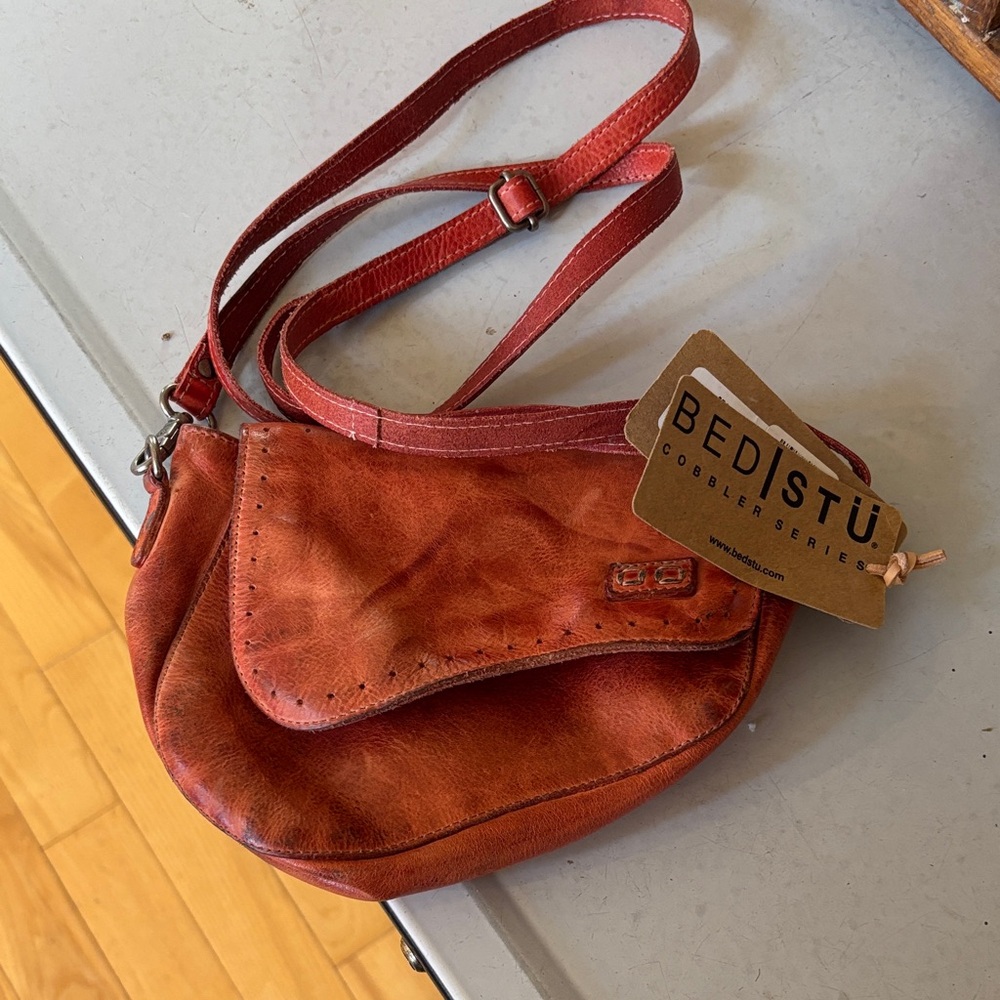 BED|STU Women's Orange Leather Crossbody Bag